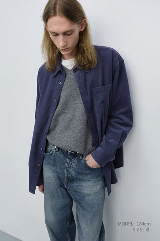 UNISEX CORDUROY SHIRT WASHED BLUE
