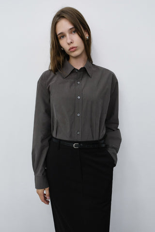 UNISEX REFINED COTTON SHIRT MUSHROOM