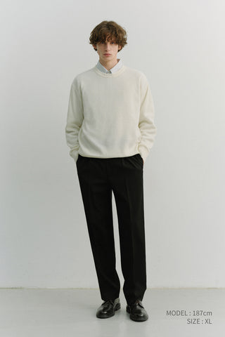 UNISEX BUTTONED CREWNECK SWEATER IVORY