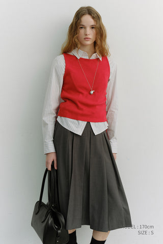 LAYERING KNIT TOP RED