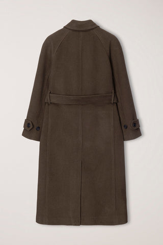 UNISEX BELTED CASHMERE MAC COAT MOCHA BROWN