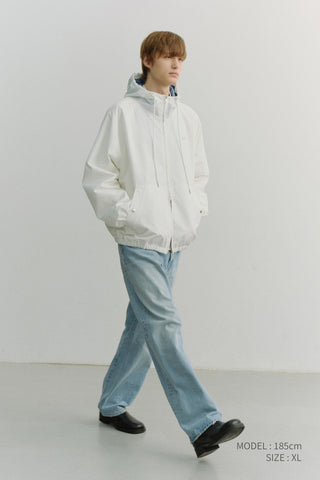 UNISEX LOGO WINDBREAKER WHITE SOFT BLUE