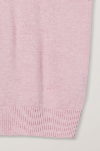 ESSENTIAL CREWNECK KNIT CARDIGAN SOFT PINK