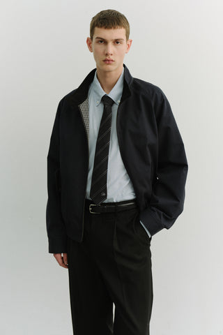 STRIPED TIE CHARCOAL GREY