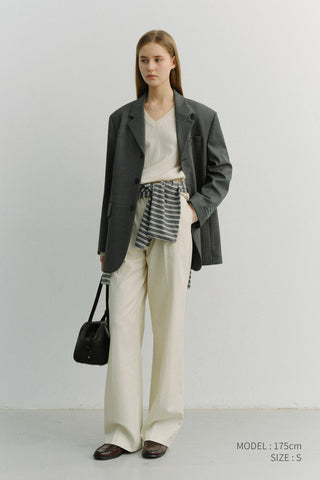 UNISEX 3 BUTTON WOOL BLAZER CHARCOAL GREY