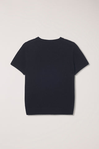 HALF SLEEVE KNIT TOP BLACK