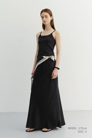 LINEN MAXI SKIRT BLACK