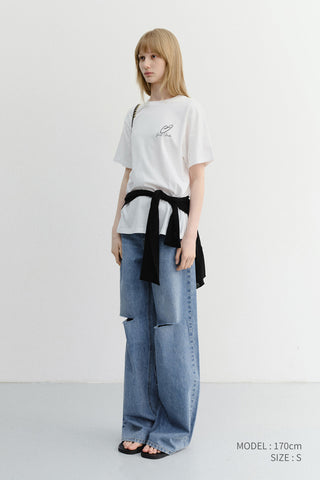 UNISEX HEART D LOGO T-SHIRT OFF WHITE