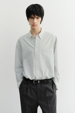 UNISEX SEERSUCKER BD SHIRT IVORY CHECK