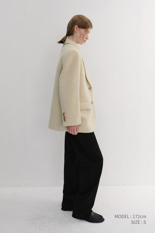 UNISEX ALPACA BLAZER COAT BUTTER BEIGE
