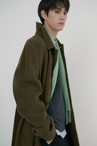 FRINGED CASHMERE MUFFLER SOFT GREEN