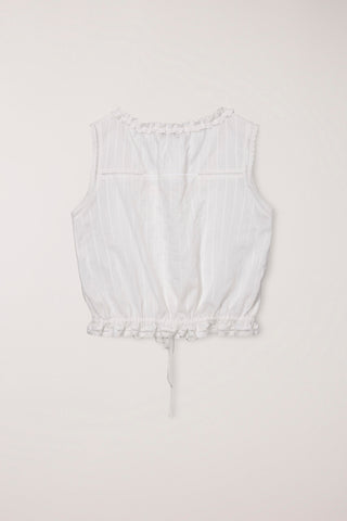 FRILL SLEEVELESS BLOUSE WHITE