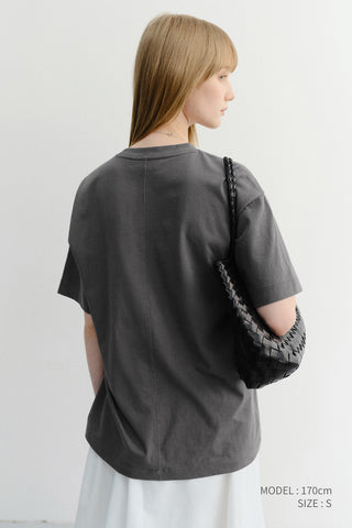 UNISEX ESSENTIAL LOOSE T-SHIRT WASHED CHARCOAL