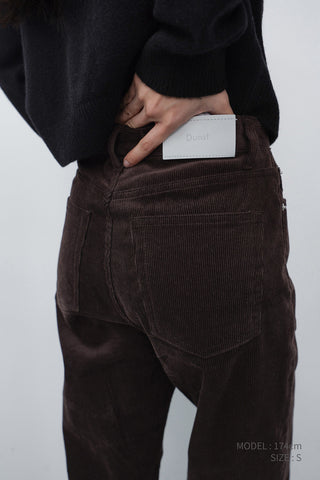 ESSENTIAL STRAIGHT CORDUROY JEANS DEEP BROWN