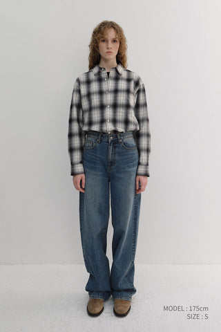 UNISEX WINTER FLANNEL CHECKED SHIRT BLACK