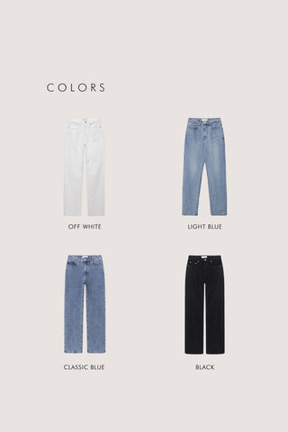 ESSENTIAL STRAIGHT FULL LENGTH JEANS OFF WHITE