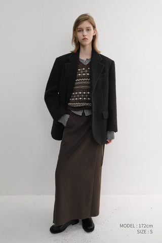 UNISEX ALPACA BLAZER COAT BLACK