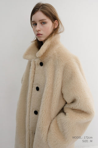 FLUFFY FUR JACKET CREAM BEIGE