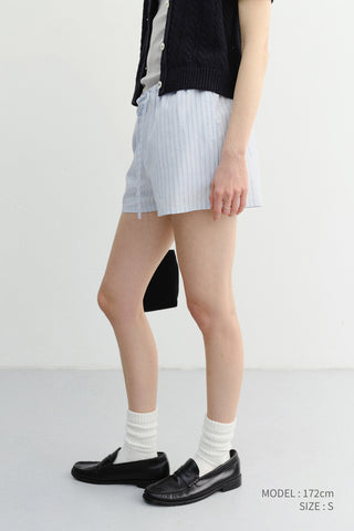 PAJAMA MINI SHORTS SOFT BLUE STRIPE