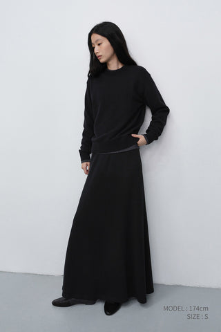 KNITTED MAXI SKIRT BLACK