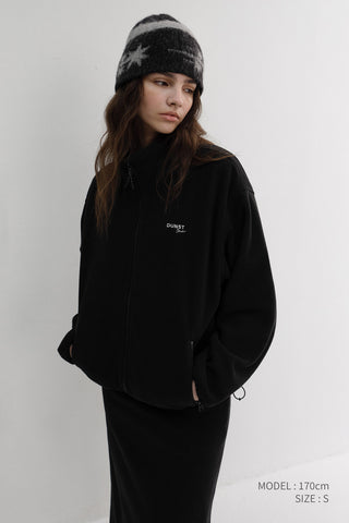 UNISEX ZIP-UP FLEECE SWEATSHIRT BLACK