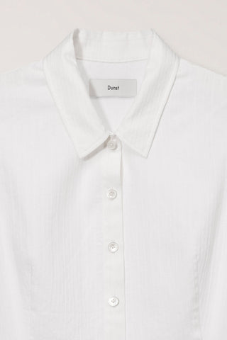 VINTAGE CAP SLEEVE SLIM SHIRT WHITE STRIPE