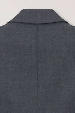 UNISEX 3 BUTTON WOOL BLAZER CHARCOAL GREY