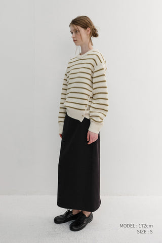 UNISEX STRIPED CHUNKY SWEATER IVORY