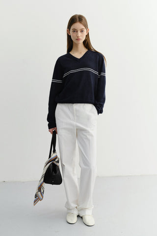 SUMMER STRAIGHT CHINO SLACKS WHITE