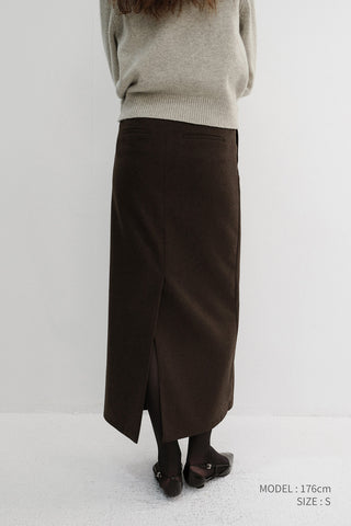 MAXI WRAP SKIRT BROWN