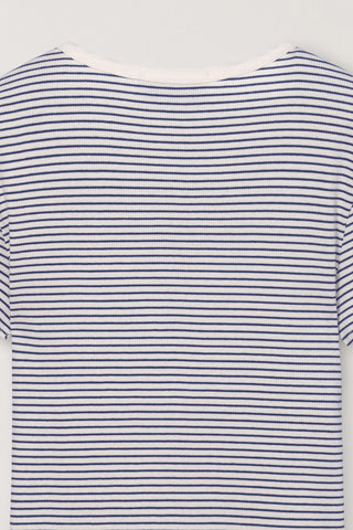 CLASSIC SCOOP NECK TOP BLUE STRIPE