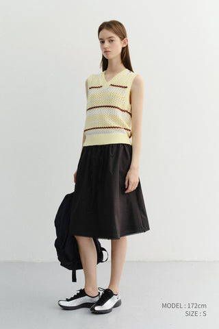 UNISEX CHUNKY STRIPED KNIT VEST BUTTER