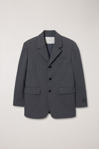 UNISEX 3 BUTTON WOOL BLAZER CHARCOAL GREY