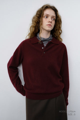 UNISEX COLLARED SWEATER BURGUNDY