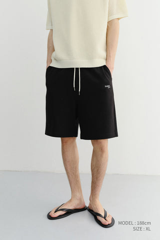 UNISEX LOGO SWEAT SHORTS BLACK