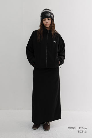 FLEECE MAXI SKIRT BLACK