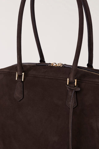 CLASSIC 28 SUEDE BAG DEEP BROWN