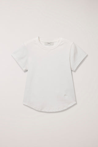 CURVED HEM SLIM TOP WHITE