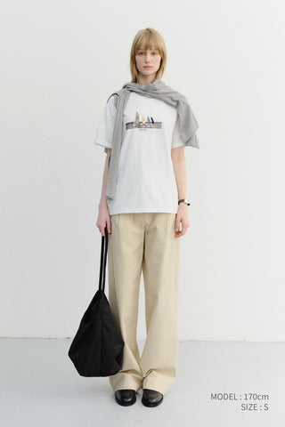 SUMMER DOUBLE PLEATED CHINO SLACKS BEIGE