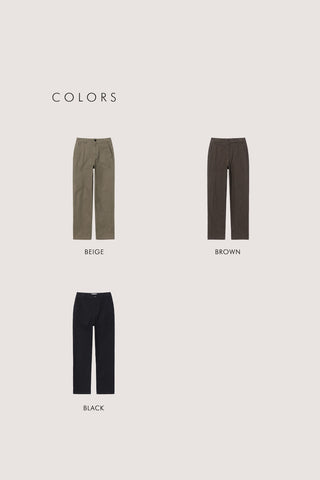 STRAIGHT CHINO SLACKS BROWN