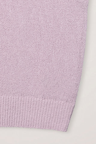 SUMMER LINEN V-NECK KNIT SOFT PINK