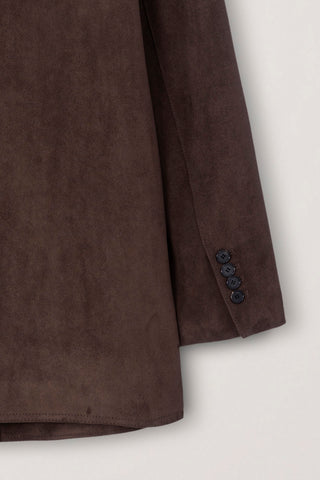 UNISEX RELAXED ALTER-SUEDE HALF JACKET BROWN