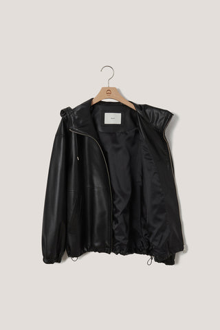 UNISEX ALTER-LEATHER WINDBREAKER BLACK