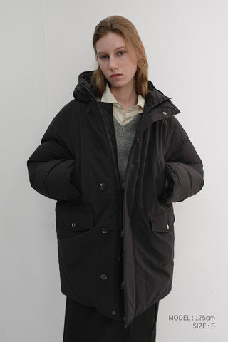 UNISEX GOOSE DOWN PARKA JACKET BLACK