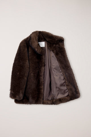 HALF FUR JACKET BROWN