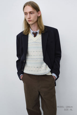 UNISEX CLASSIC 2 BUTTON WOOL BLAZER NAVY