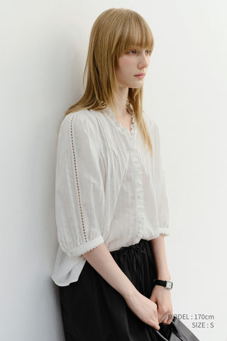 JANE FRILL BLOUSE WHITE