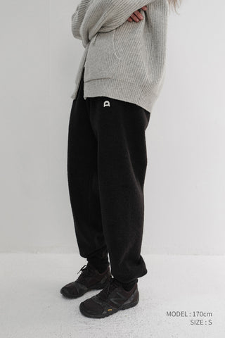UNISEX BOUCLE JOGGER PANTS BLACK