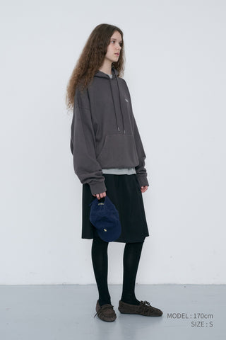 UNISEX GARMENT DYED HOODIE BLACK