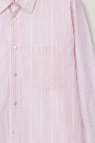 UNISEX OVERSIZED STRIPED SHIRT SOFT PINK STRIPE